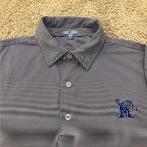 Genteal Memphis Tigers Striped Performance Golf Polo Shirt Mens XL Preppy *READ